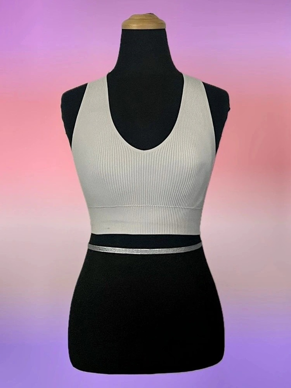 White Ribbed Tank Top - Like New